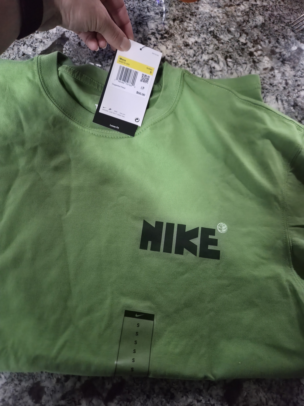 Lose Fit Size SMALL Nike Lime Green Logo Crewneck Tee